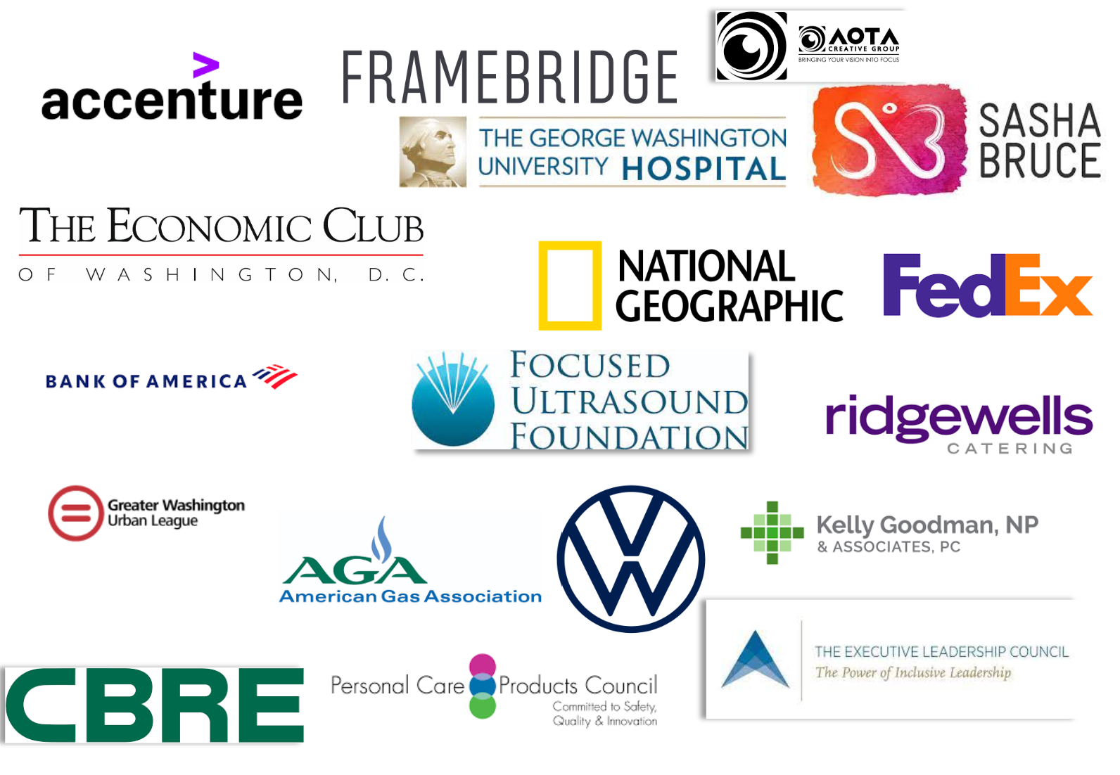 Logos of internship hosts in 2023 for Economic Club scholars